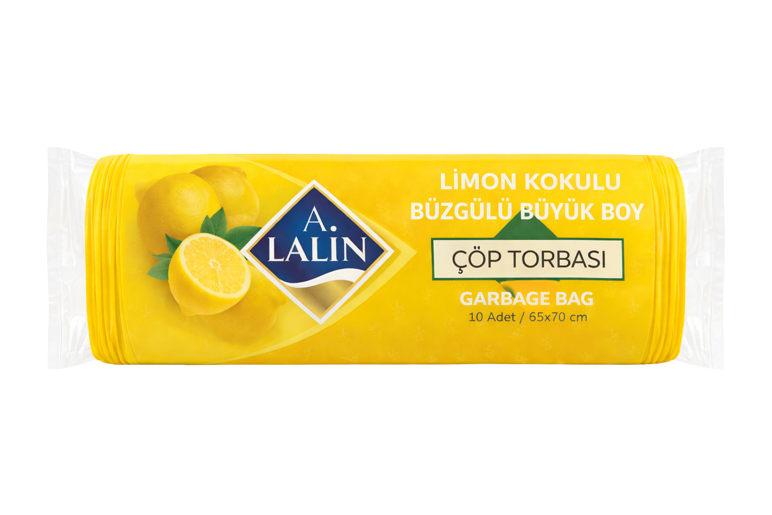 Çöp Torbası Büzgülü Limon Kokulu Büyük 10 lu (65x70)