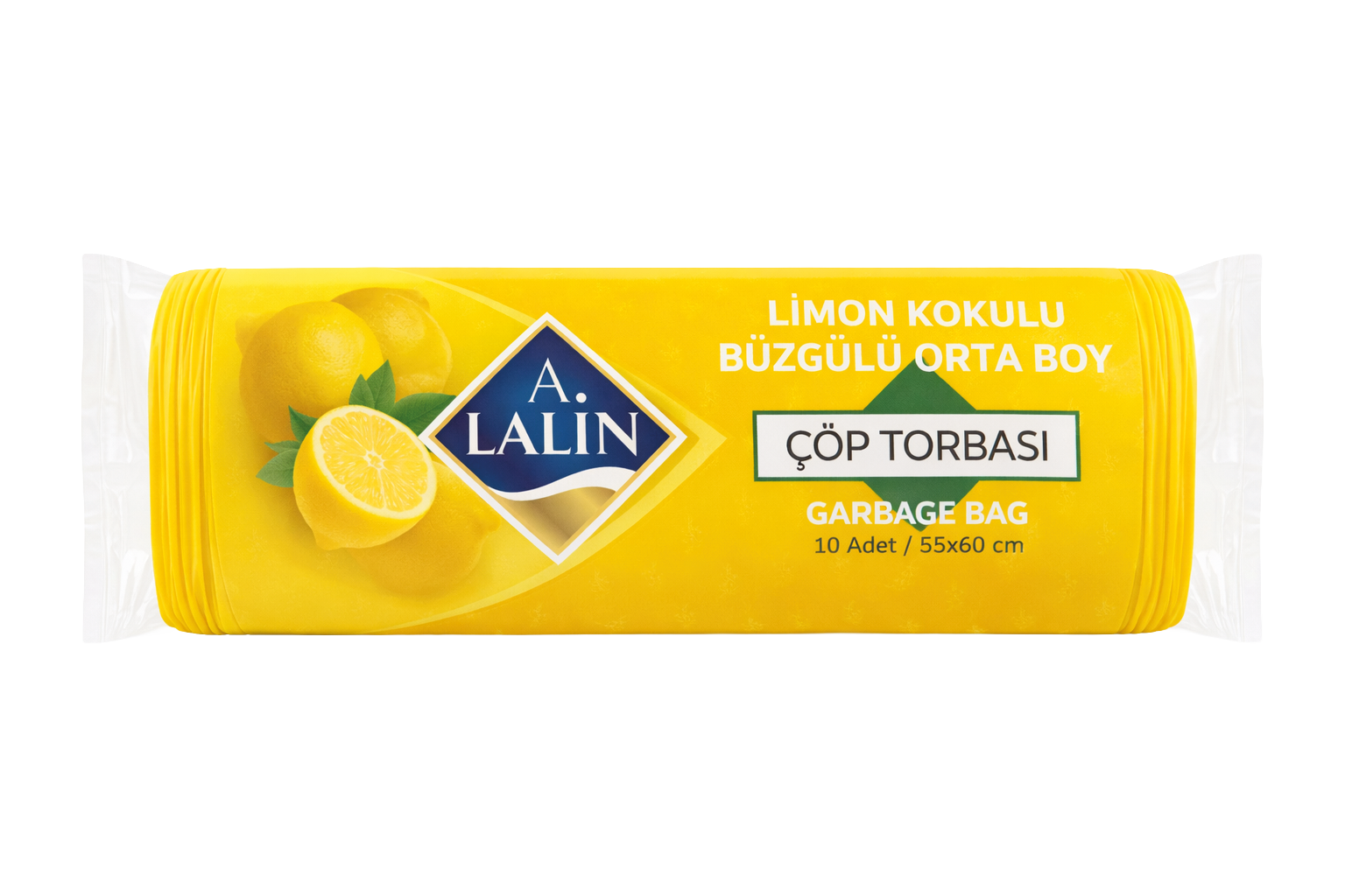 Çöp Torbası Büzgülü Limon Kokulu Orta 10 lu (55x60)