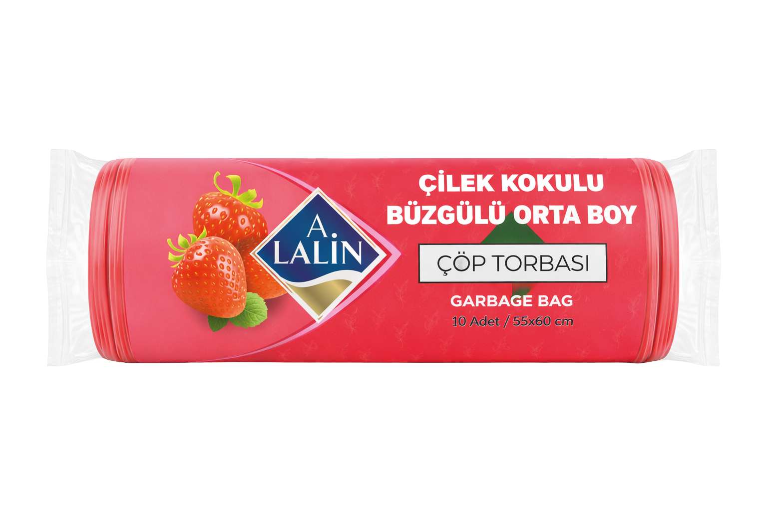 Çöp Torbası Büzgülü Çilek Kokulu Orta 10 lu (55x60)